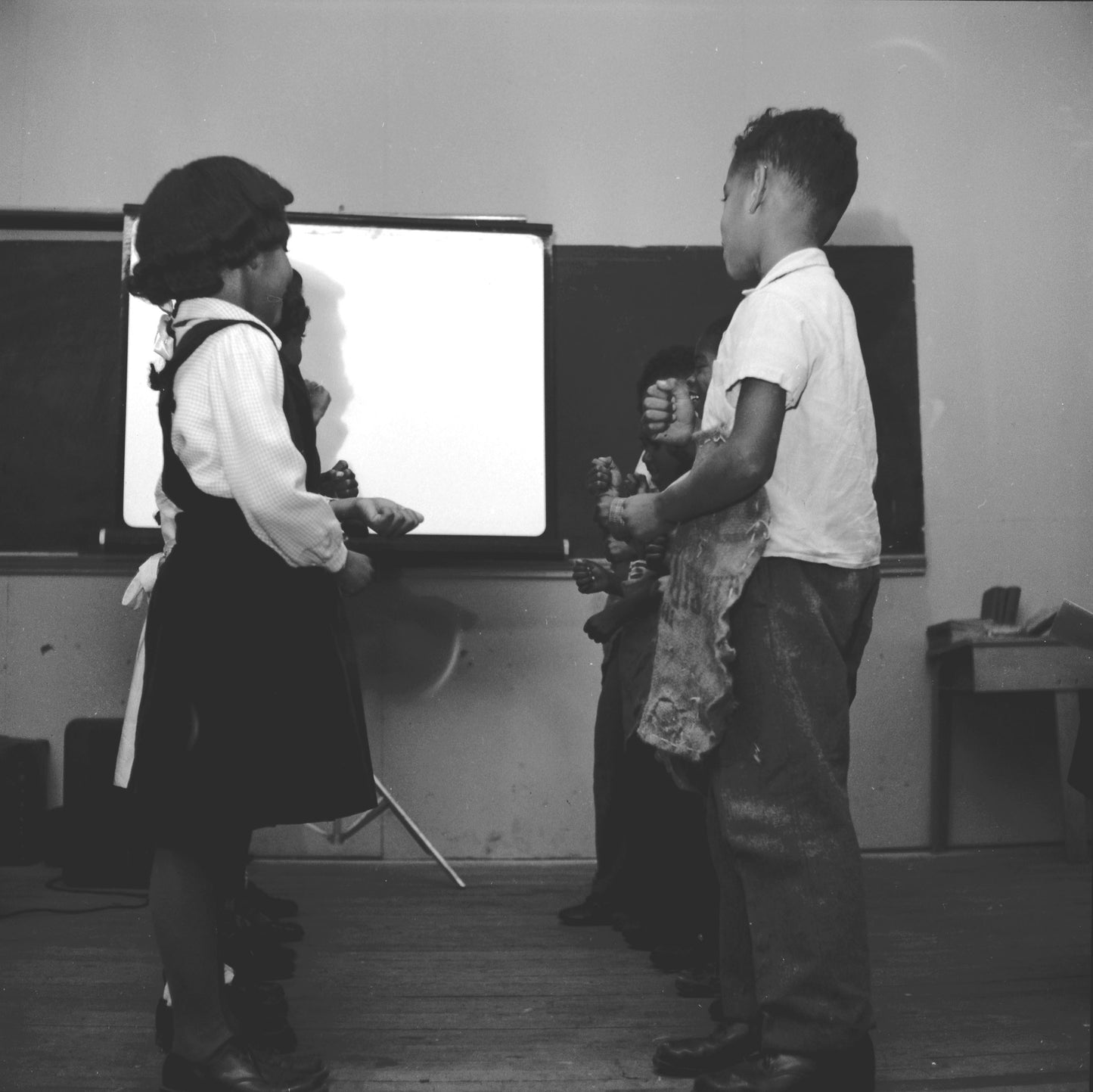 Children dancing after the presentation of the Dent citizenship trophy
