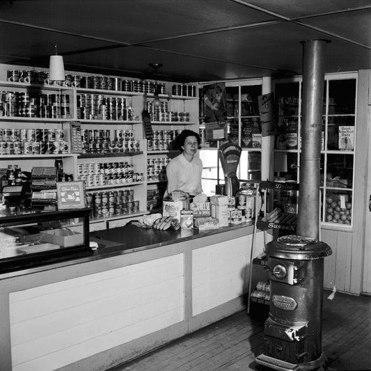 Muriel Derby in the Family-Owned store in Westport