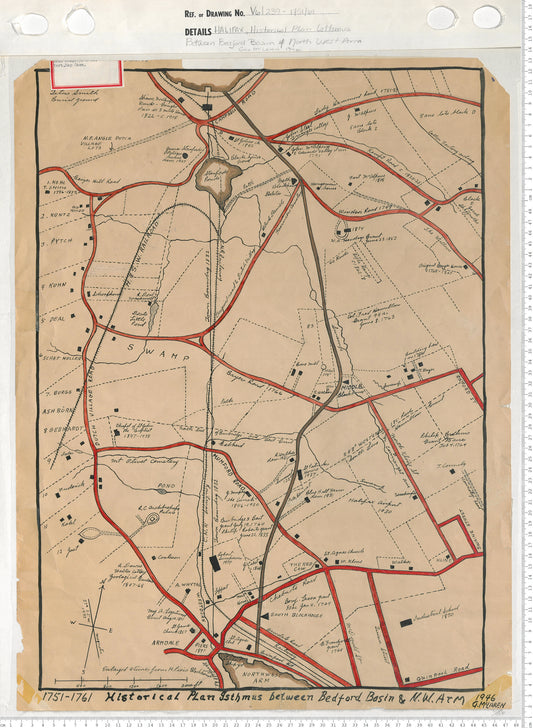 Historical Plan Isthmus between Bedford Basin and North West Arm