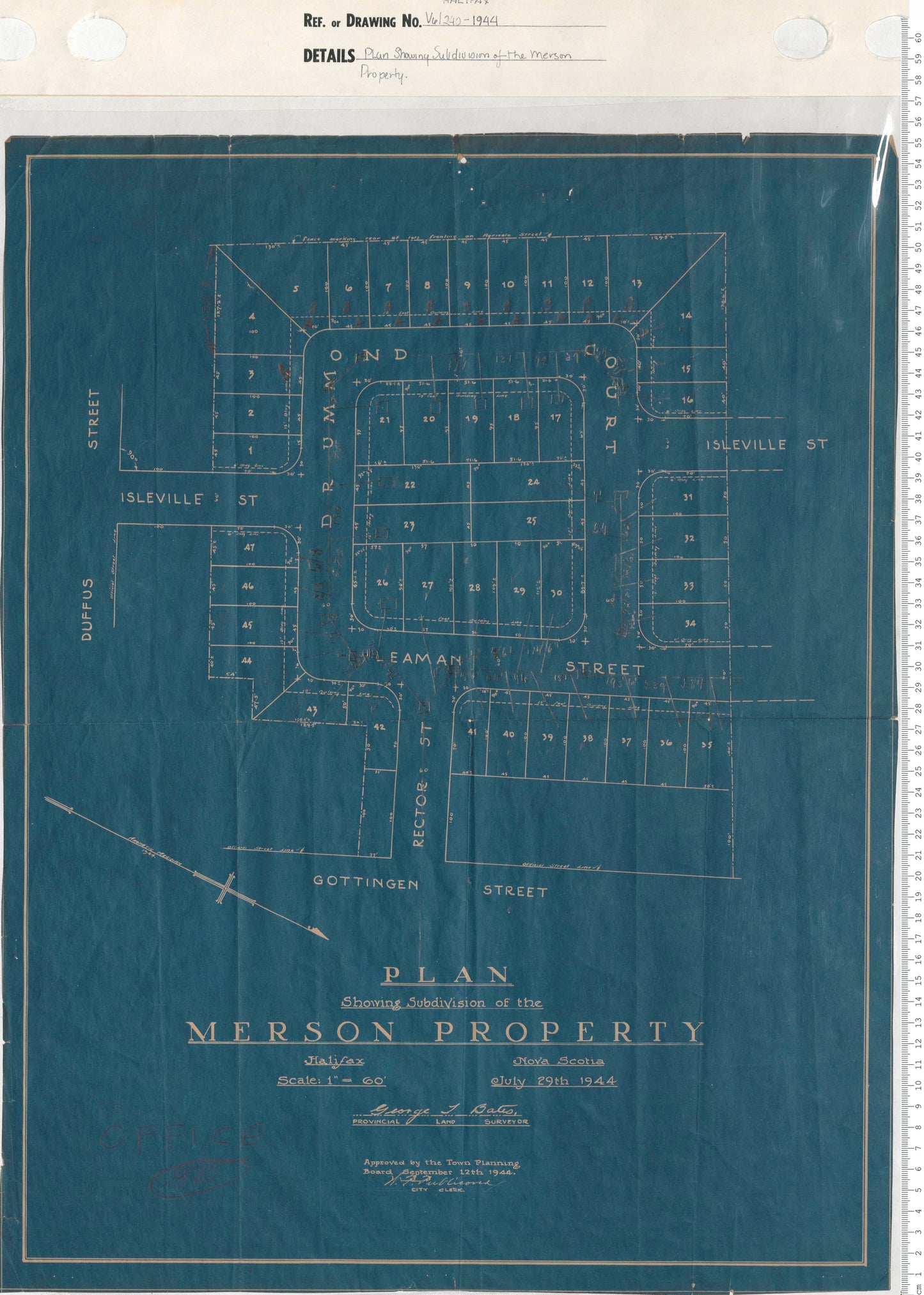 Plan Showing Subdivision of the Merson Property