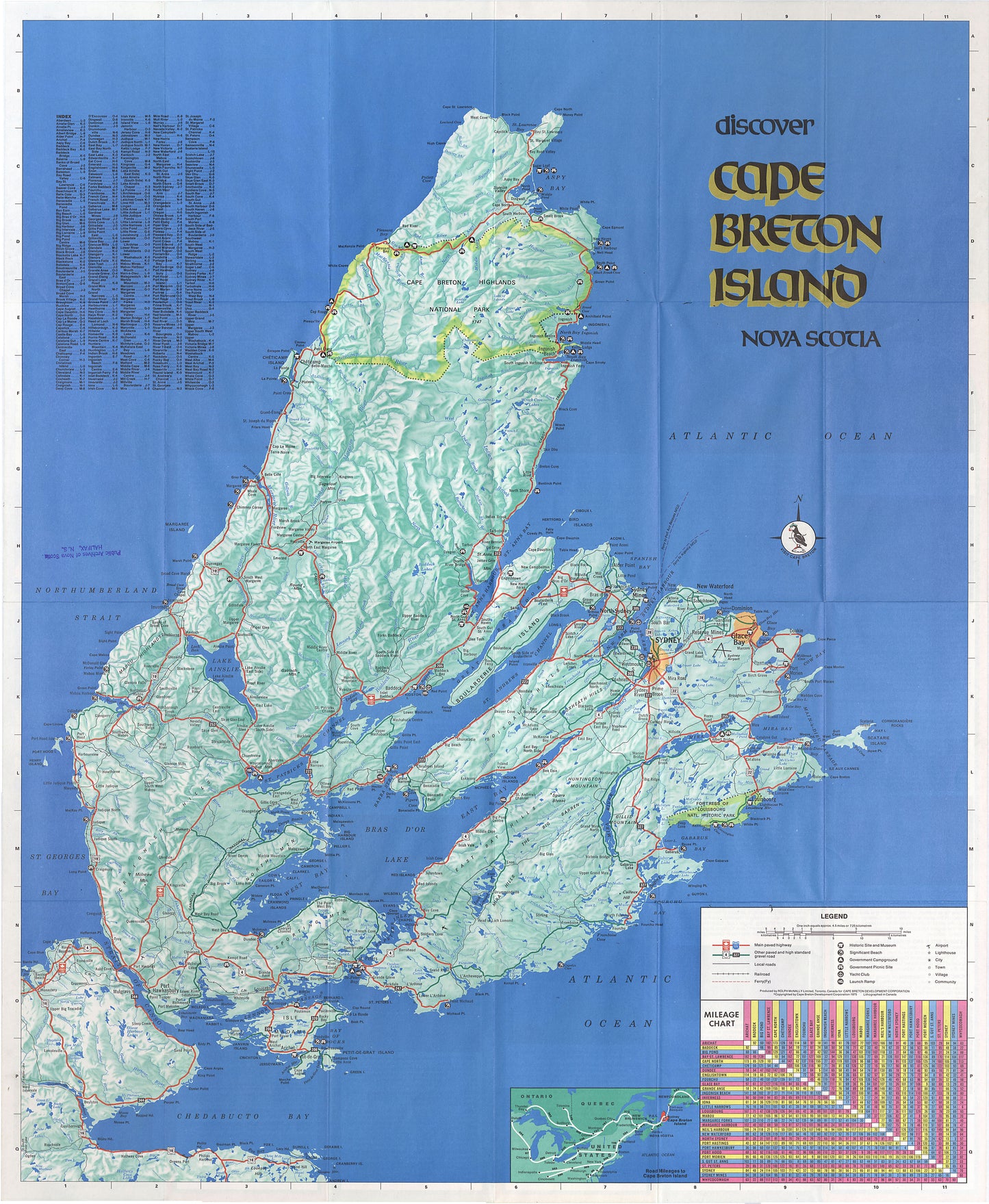 Cape Breton Island Nova Scotia Highway Map