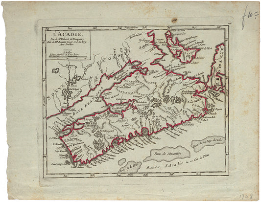 L'Accadie Par le Sr. robert de Vaugondy, fils de Mr. Robert Geogr, ord. Du Roy avec Privilege