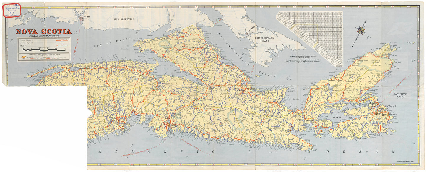 Nova Scotia Canada's Ocean playground Official Highway map