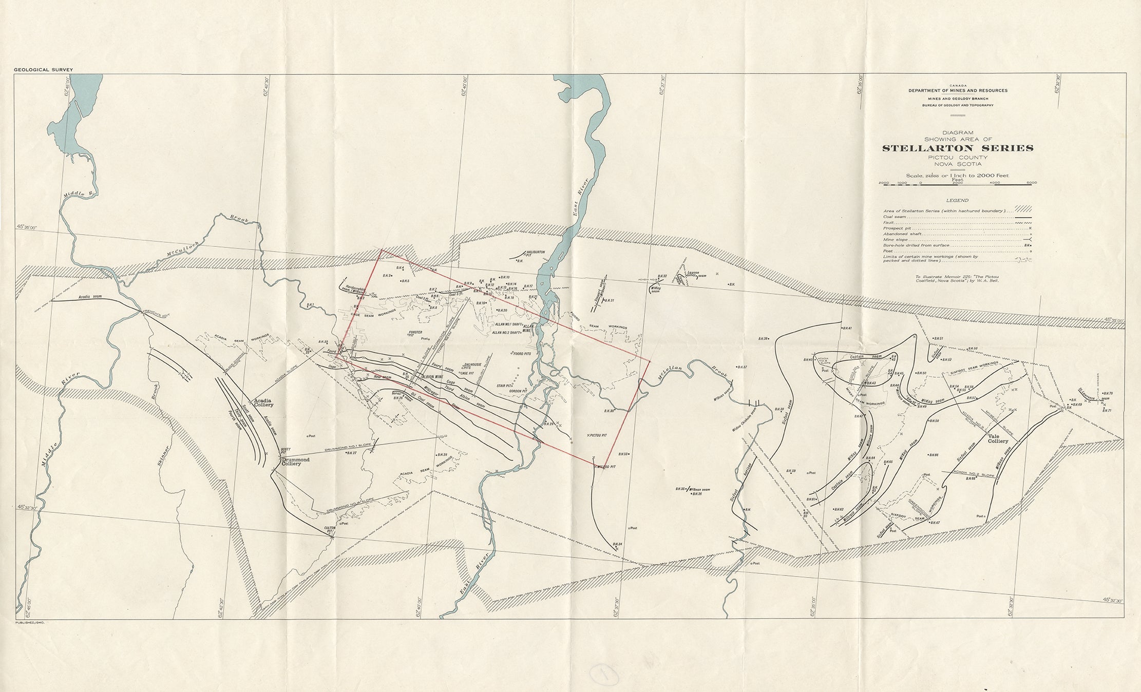 Diagram showing area of Stellarton series Pictou County NS – Nova ...