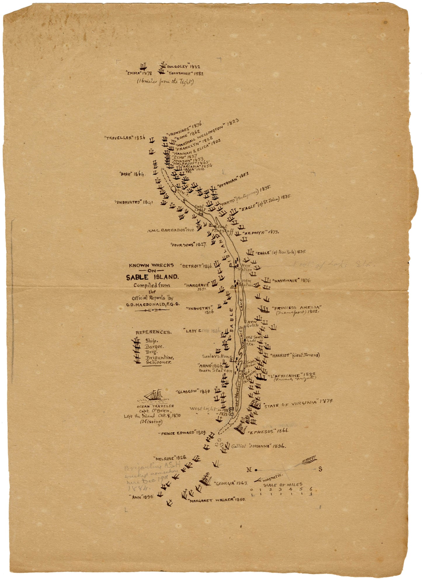 Known Wrecks on Sable Island