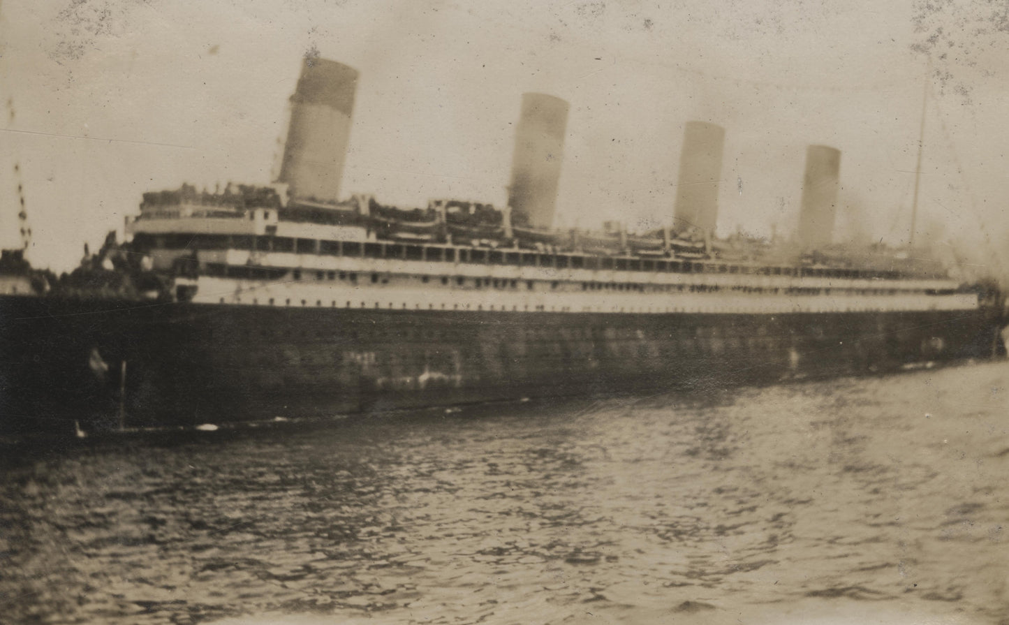 RMS Olympic bringing home the 28th Nova Scotia Regiment, Halifax Harbour