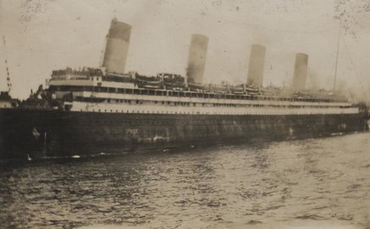 RMS Olympic bringing home the 28th Nova Scotia Regiment, Halifax Harbour