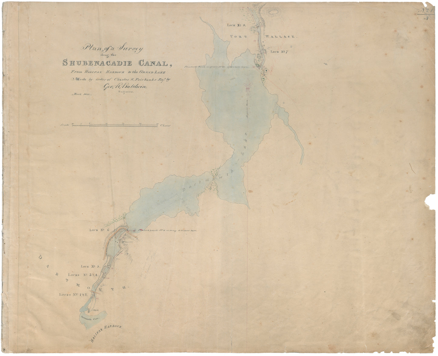 Plan of a Survey along the Shubenacadie Canal, From Halifax Harbour to the Grand Lake