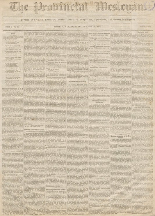 Wesleyan 20 October 1853 Page 1