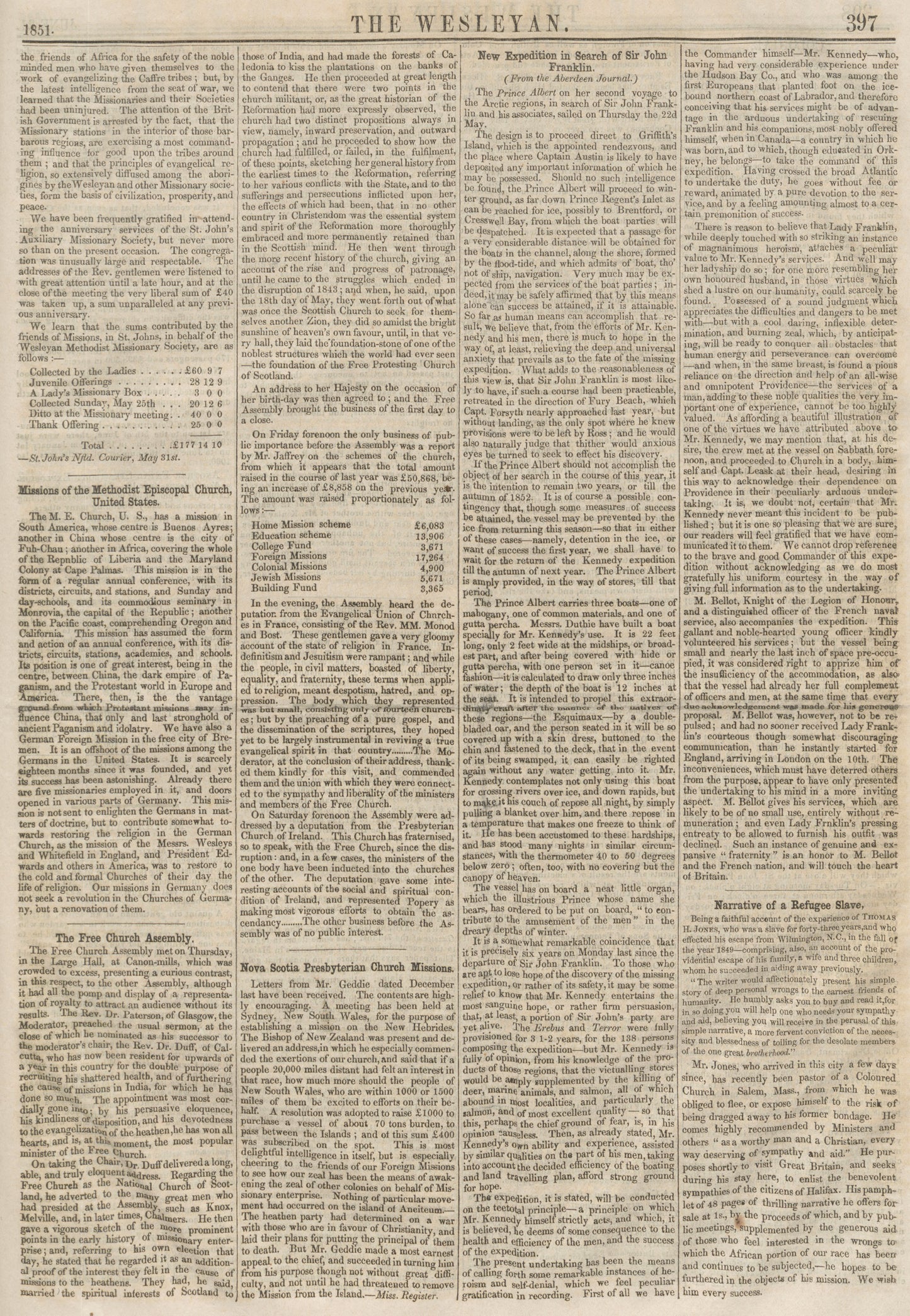 Wesleyan 21 June 1851 Page 397