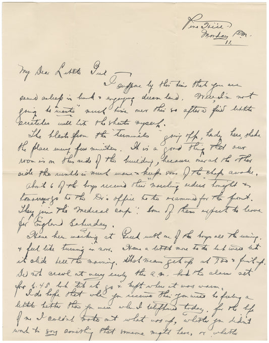 "My Dear Little Girl" Letter to Miss H.K. Jones from Reg, 1915