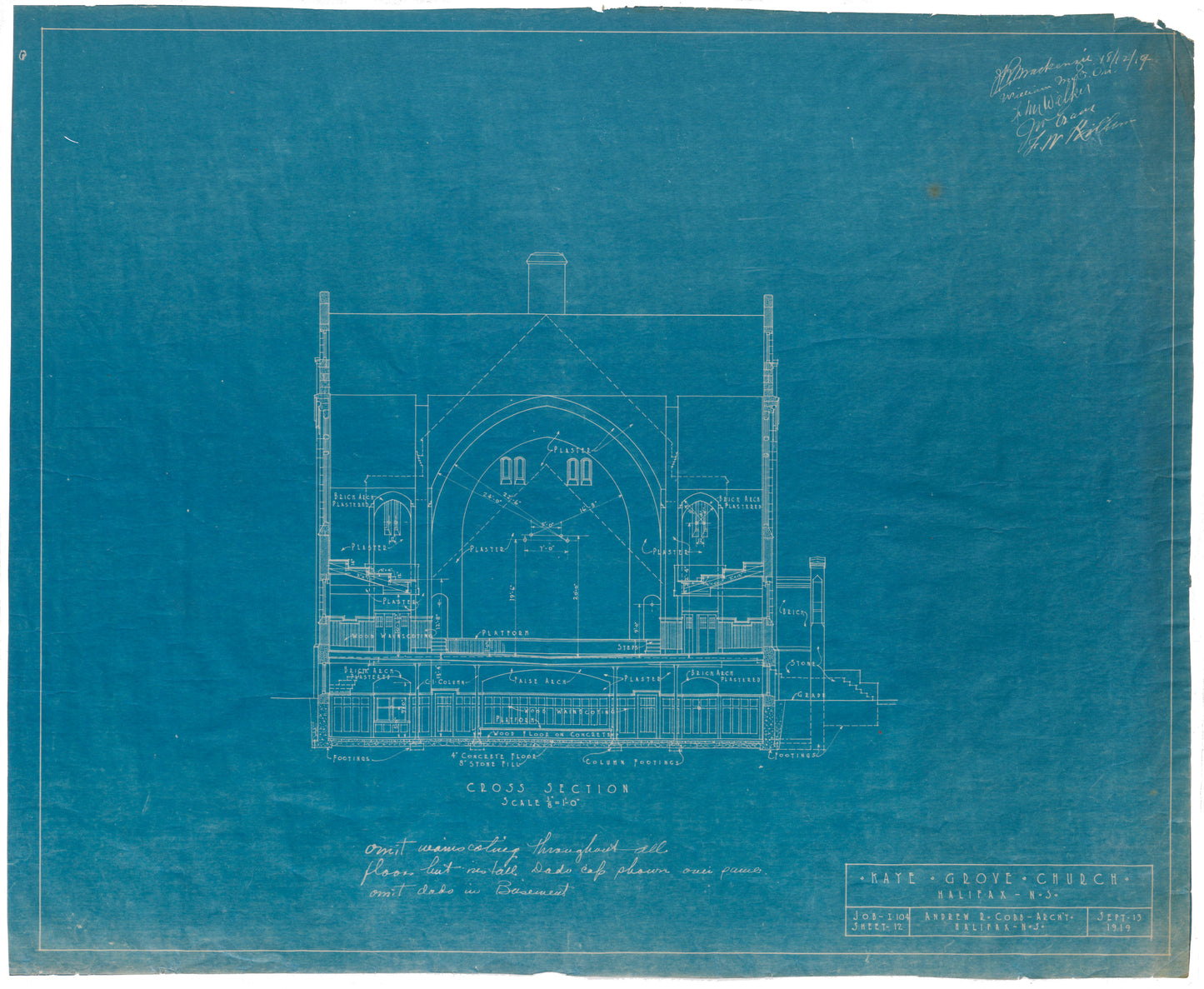 Kaye Grove Church, Cross Section