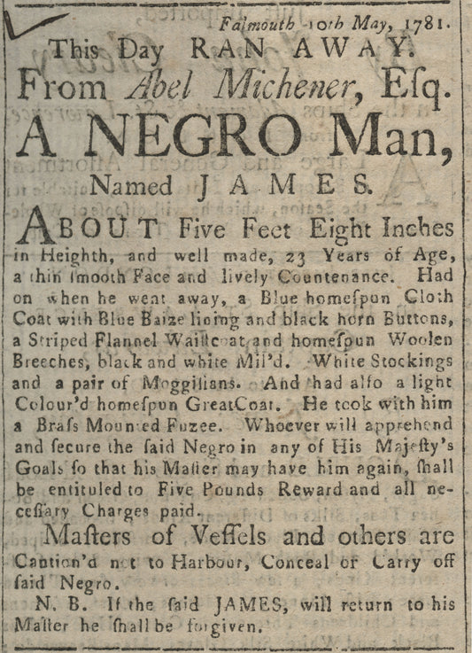 Runaway Slave Advertisement