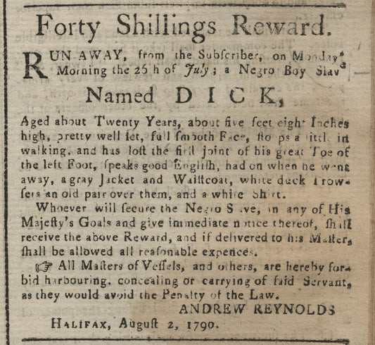 Runaway Slave Advertisement