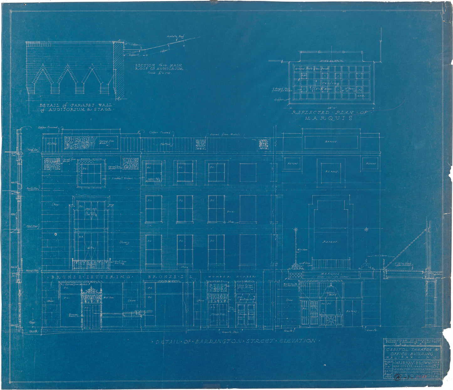 Capitol Theatre Architectural Drawings