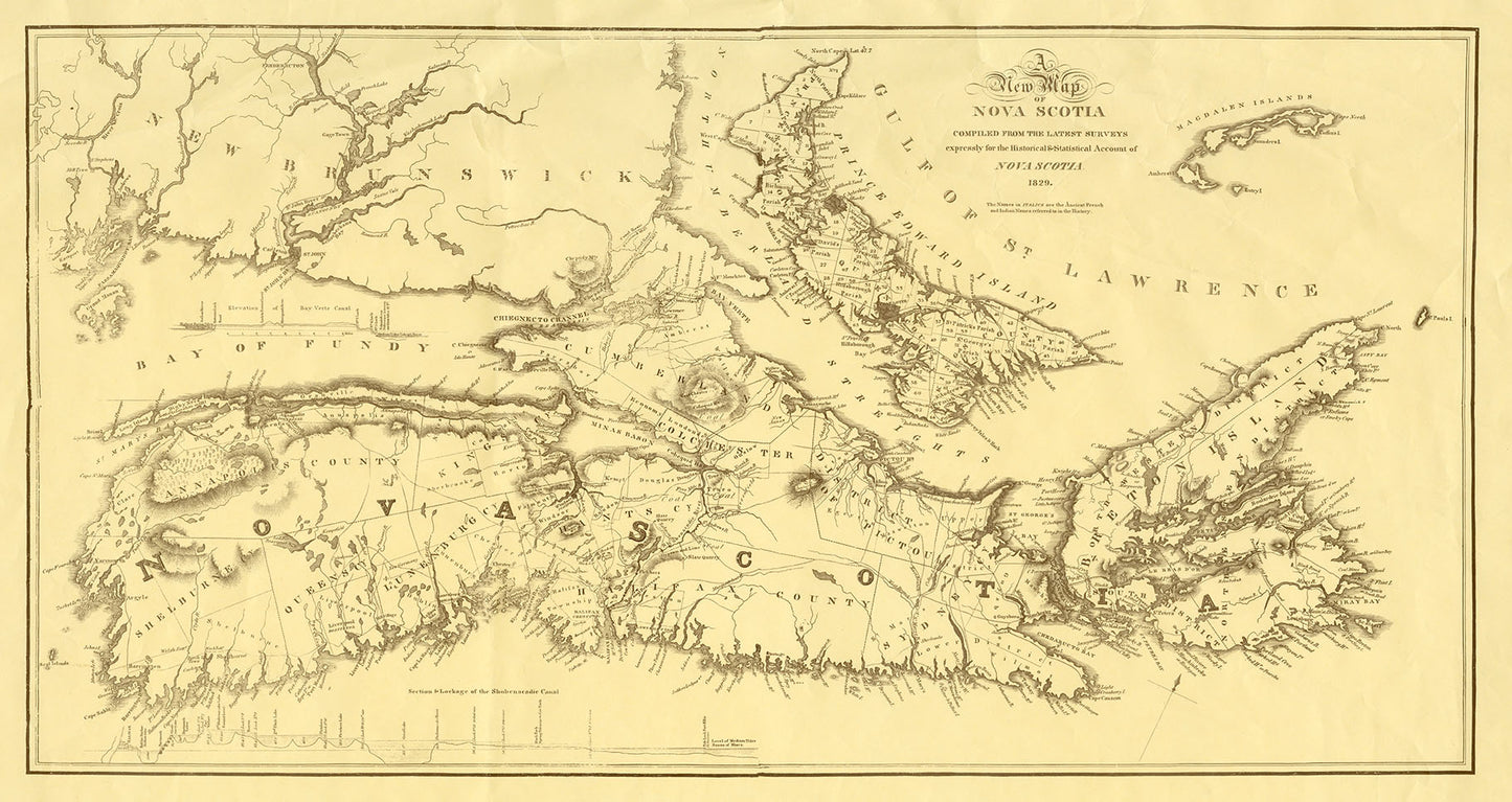A New Map of Nova Scotia, compiled...for the Historical & Statistical Account of Nova Scotia