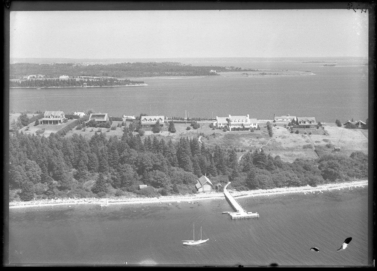 Aerial Photograph of Row of Houses on Point, Chester, Nova Scotia