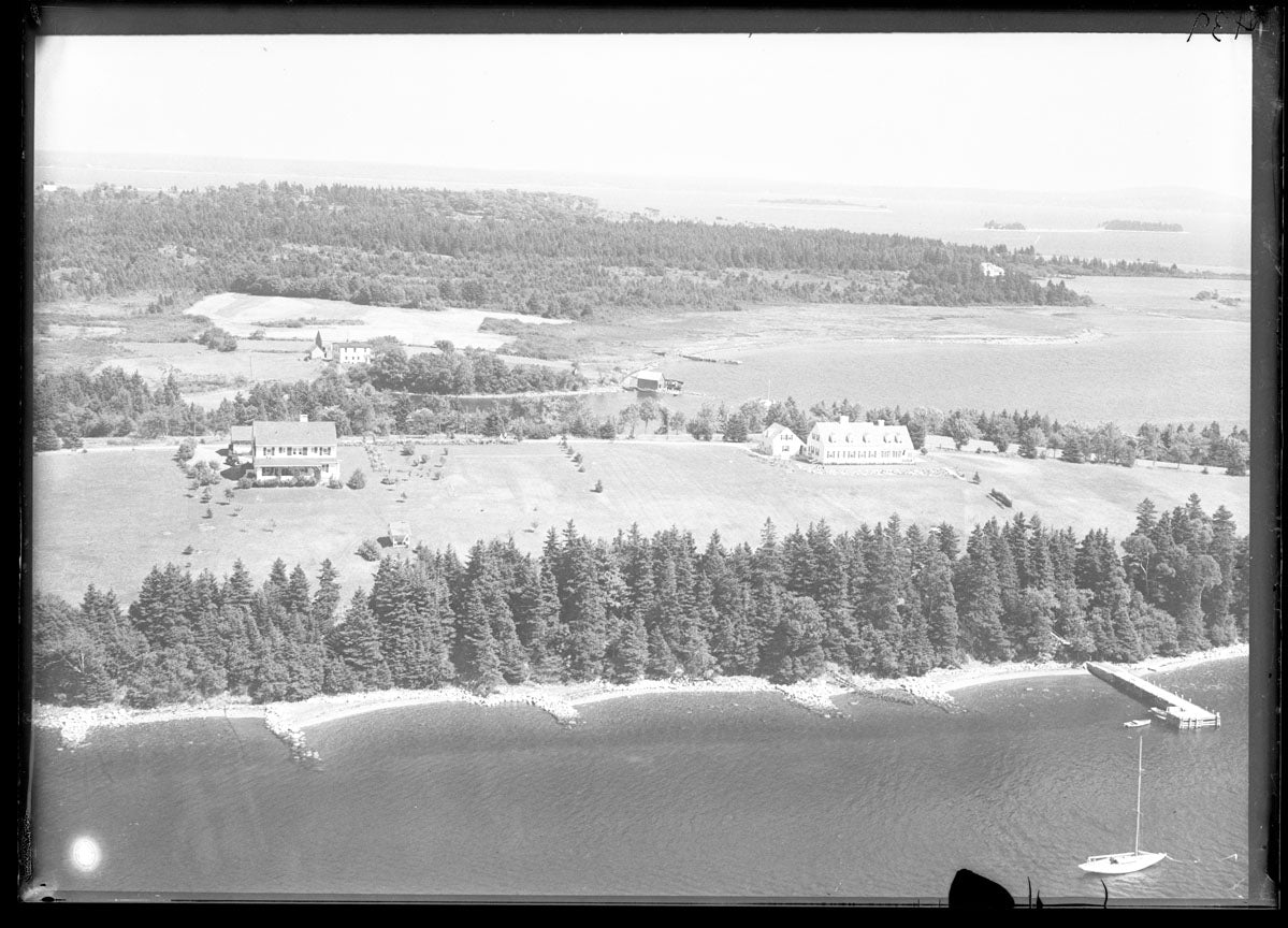 Aerial Photograph of Homes, Wharves, Islands, Chester, Nova Scotia