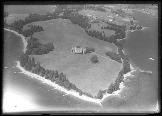 Aerial Photograph of Harbour, Yachts, Buildings, Chester, Nova Scotia