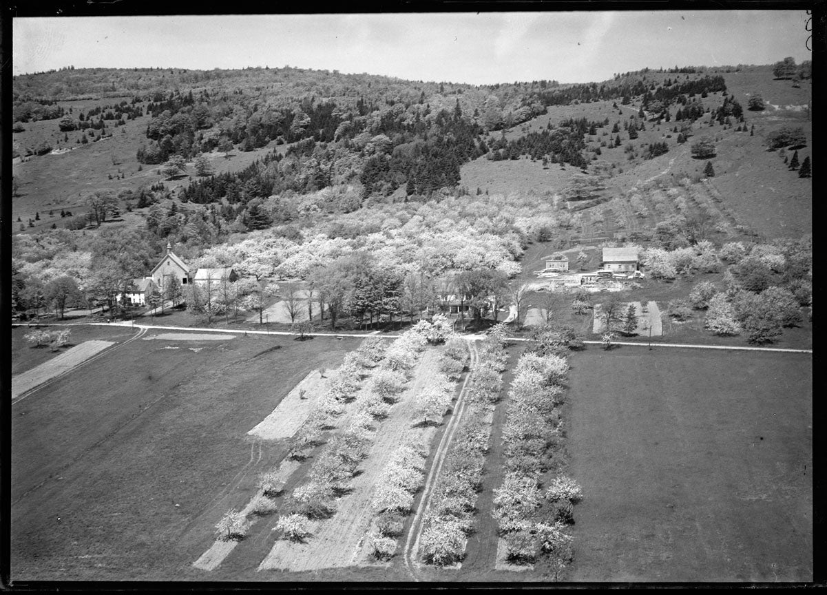 Aerial Photograph of Farms and Bay, Clarence, Nova Scotia