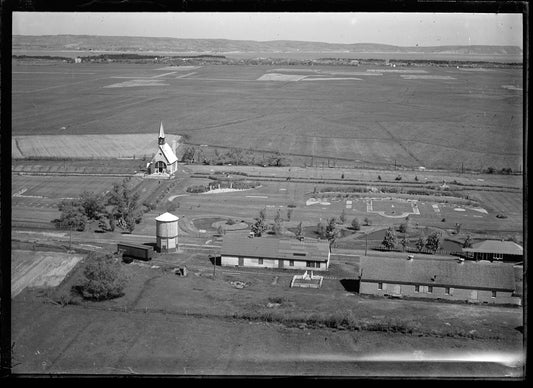 Aerial Photograph of Overview Church and Area, Grand Pré, Nova Scotia