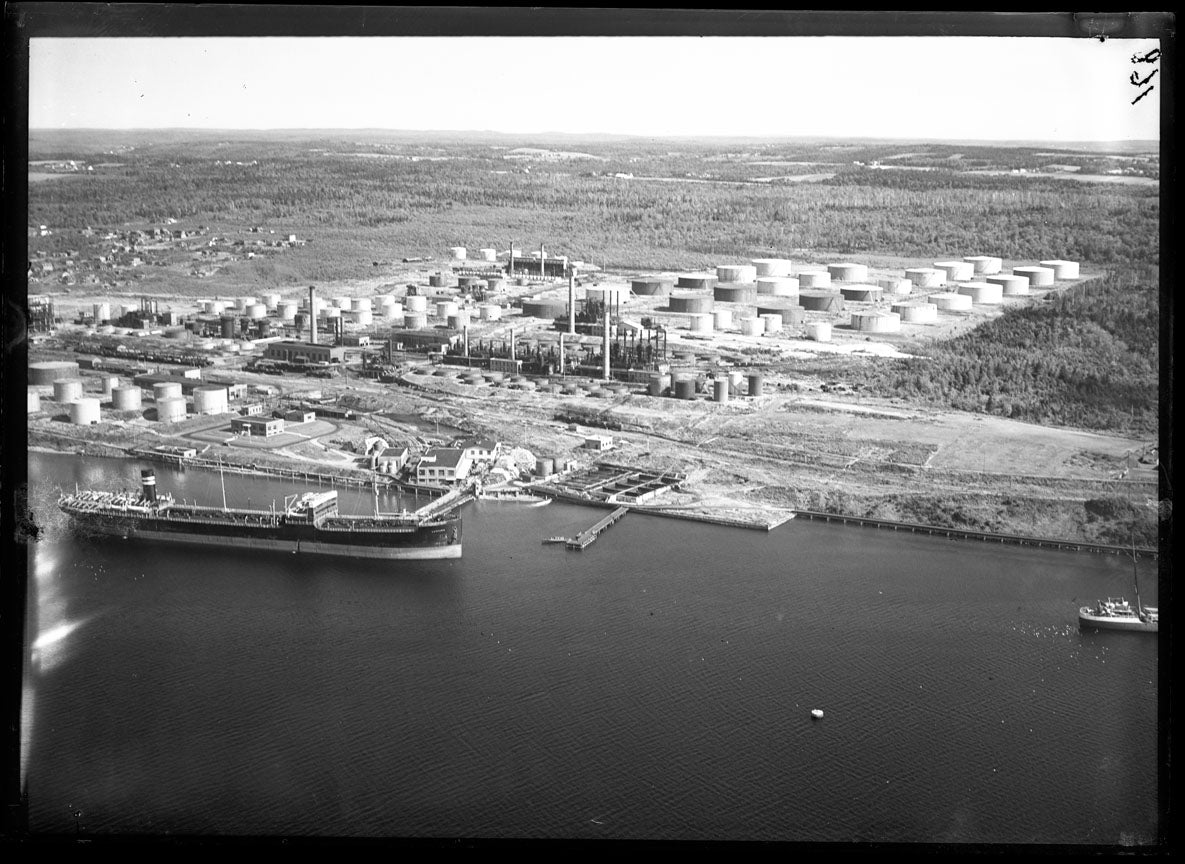 Aerial Photograph of Imperial Oil with Tanker, Halifax, Nova Scotia