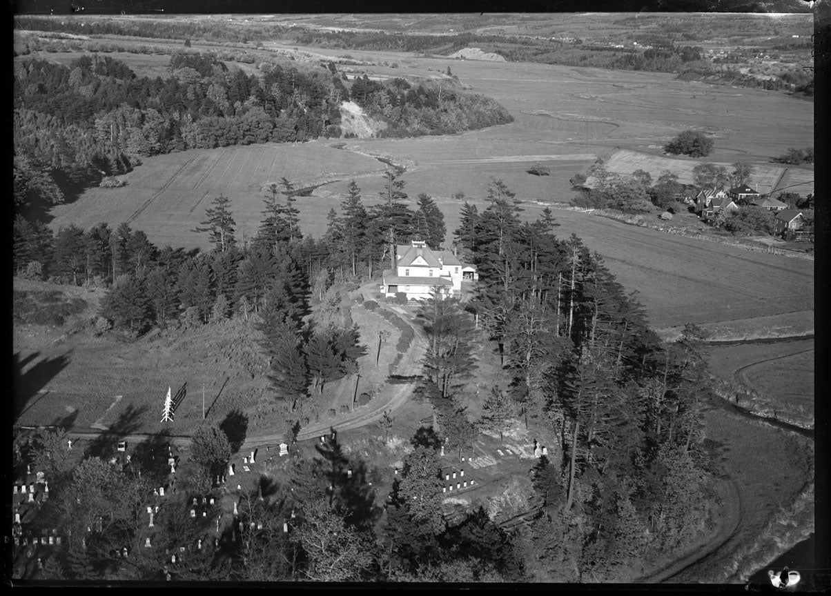 Aerial Photograph of Home by Cemetery, Kentville, Nova Scotia
