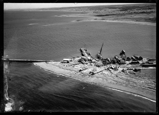 Aerial Photograph of Shipbuilding Co. Schooners, Metaghan, Nova Scotia