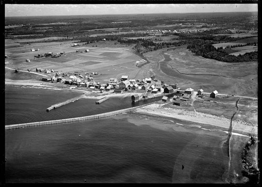 Aerial Photograph of Wharves and Village, Metaghan, Nova Scotia