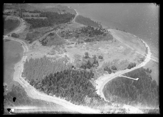 Aerial Photograph of Island and Wharf, Oak Island, Nova Scotia