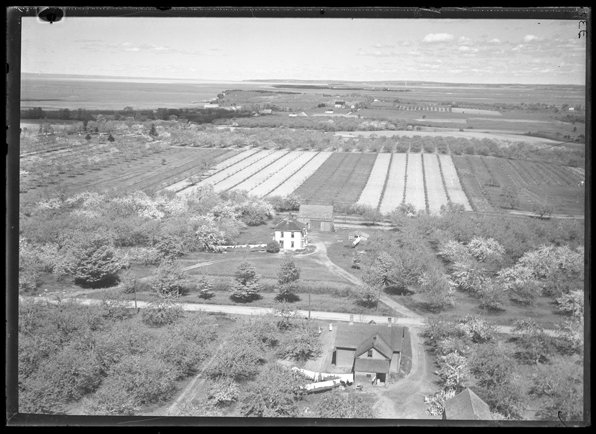 Aerial Photograph of Farms and River, Port Williams, Nova Scotia