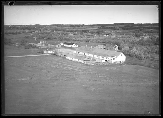 Aerial Photograph of United Fruit Co. and Warehouse from Church to River, Port Williams, Nova Scotia