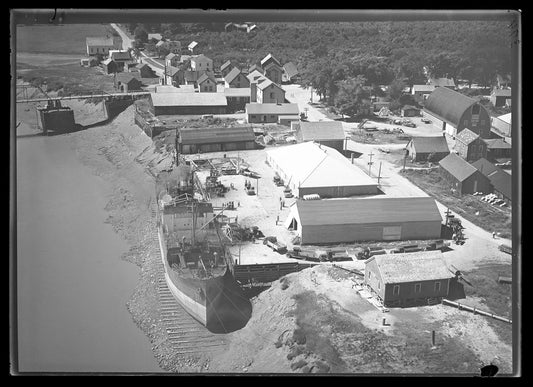 Aerial Photograph of Bow View of Freighter, Port Williams, Nova Scotia