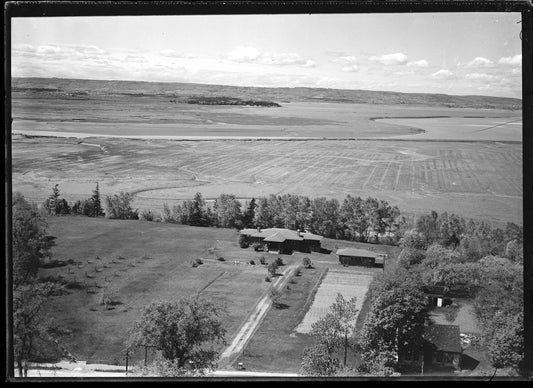 Aerial Photograph of Wickwire Dyke with broken walls evident, Wolfville, Nova Scotia