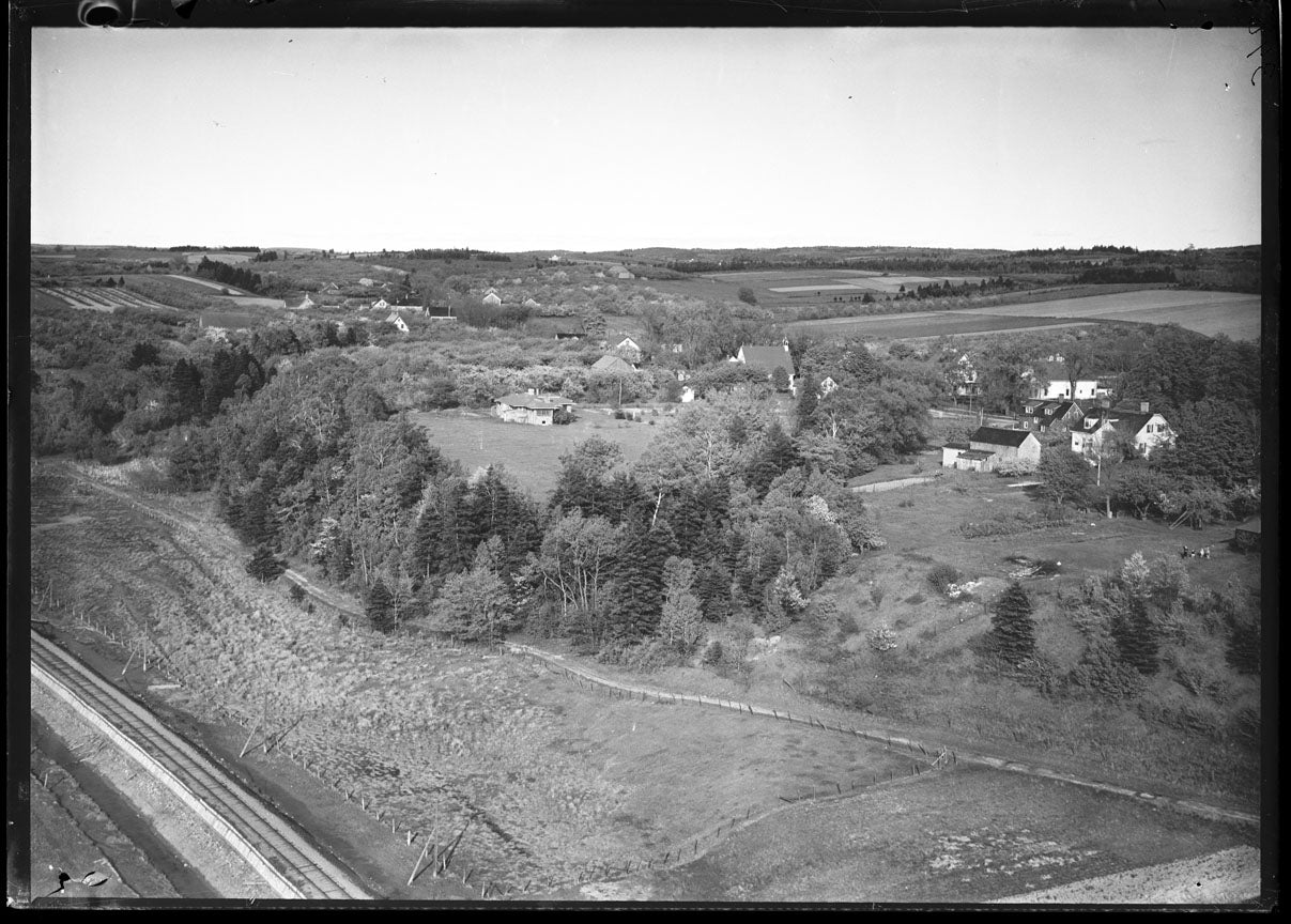 Aerial Photograph of Homes from Highway, Wolfville, Nova Scotia