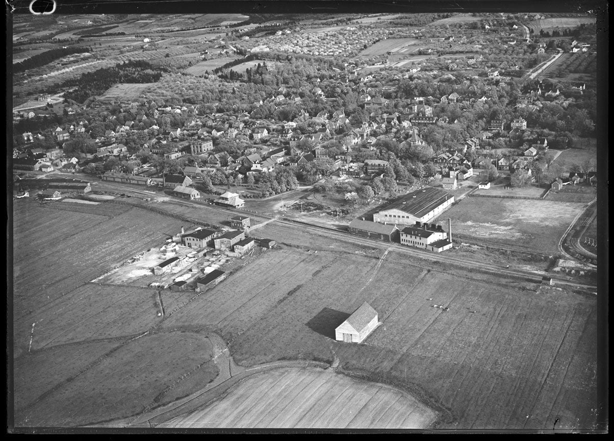 Aerial Photograph of Overview Railyard, Wolfville, Nova Scotia