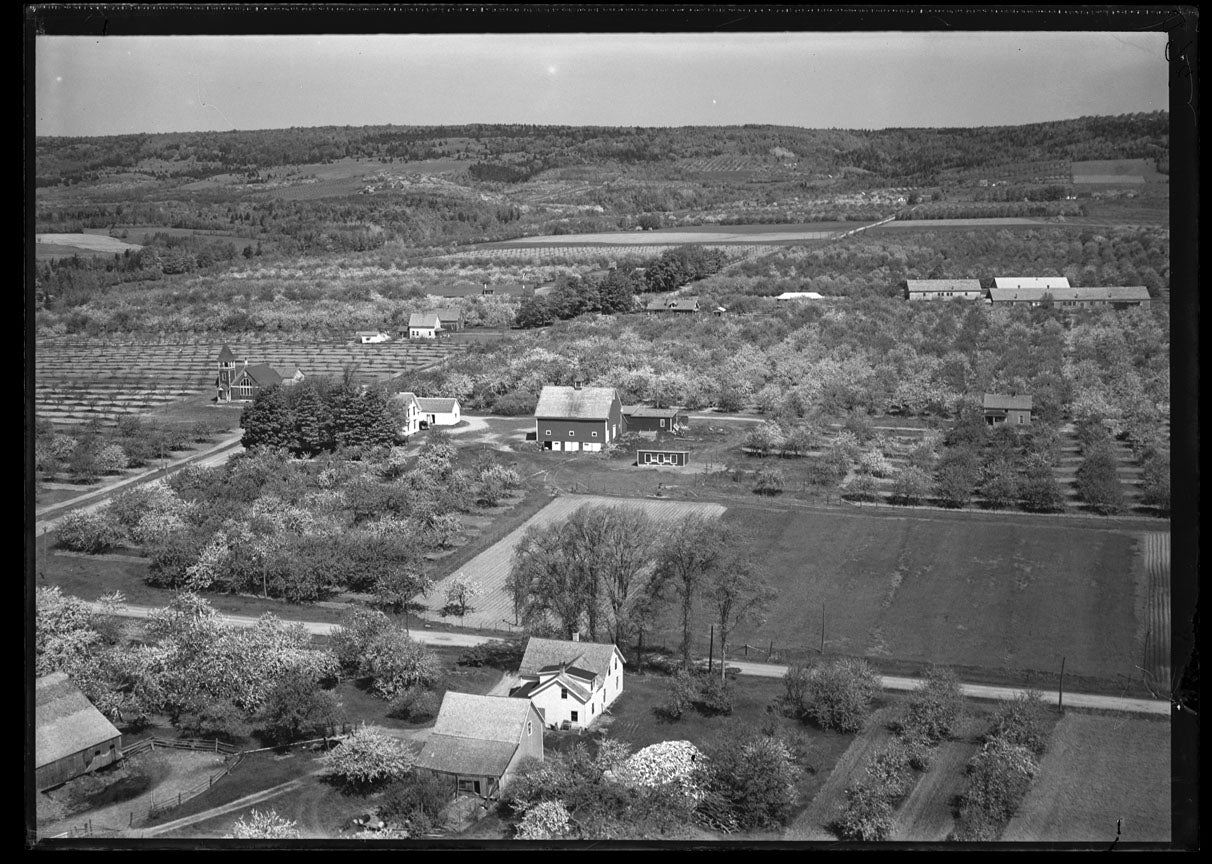 Aerial Photograph of Church and Farms, Woodville, Nova Scotia