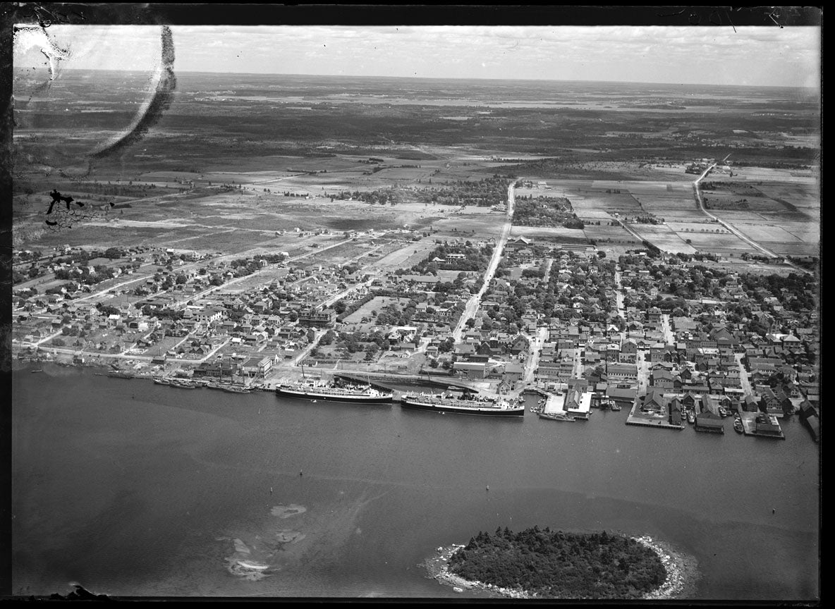 Aerial Photograph of Yarmouth Waterfront, Yarmouth, Nova Scotia